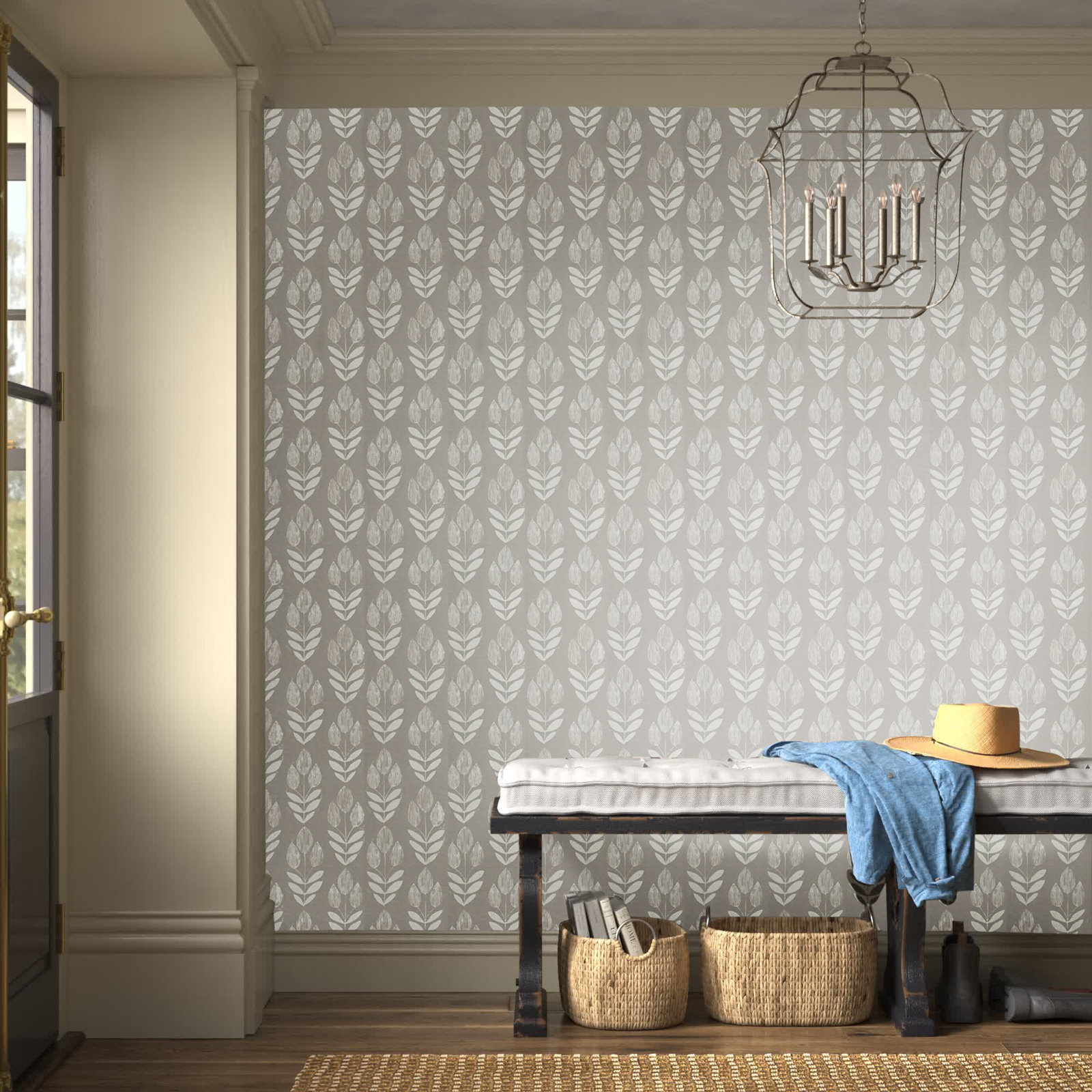 Reginald Floral Wallpaper, Dove