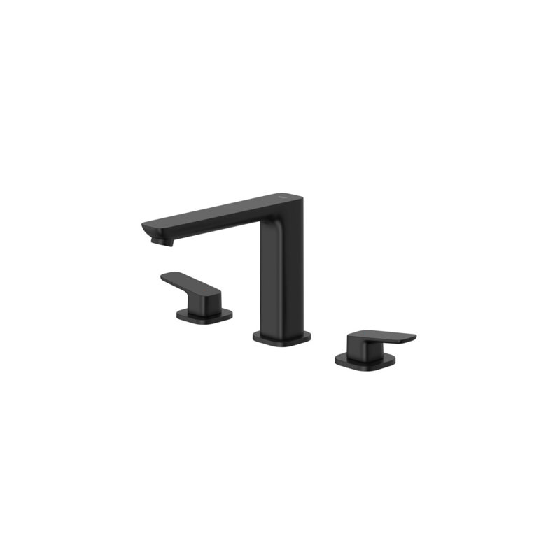 Cubeo 3-Hole 2-Handle Deck Mount Tub Filler, Matte Black