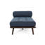 Chaise longue de style Mid-Century en bleu marine avec un revêtement en tissu et un dossier amovible
