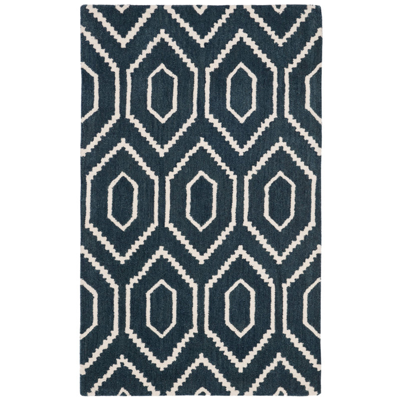 Forsberg Hand Tufted Wool Geometric Rug, Rectangle 3' x 5'
