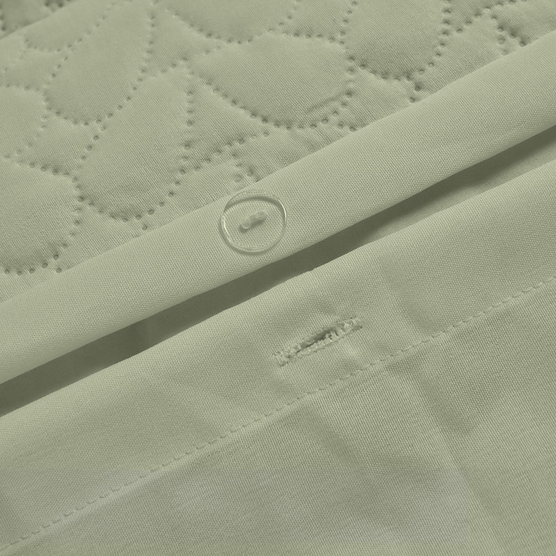 3D Embossed Pattern Kinsley Duvet Set, Kingsize Duvet Cover Set, Green, 3