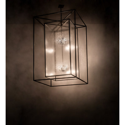 Luminaire suspendu carré 8 lumières
