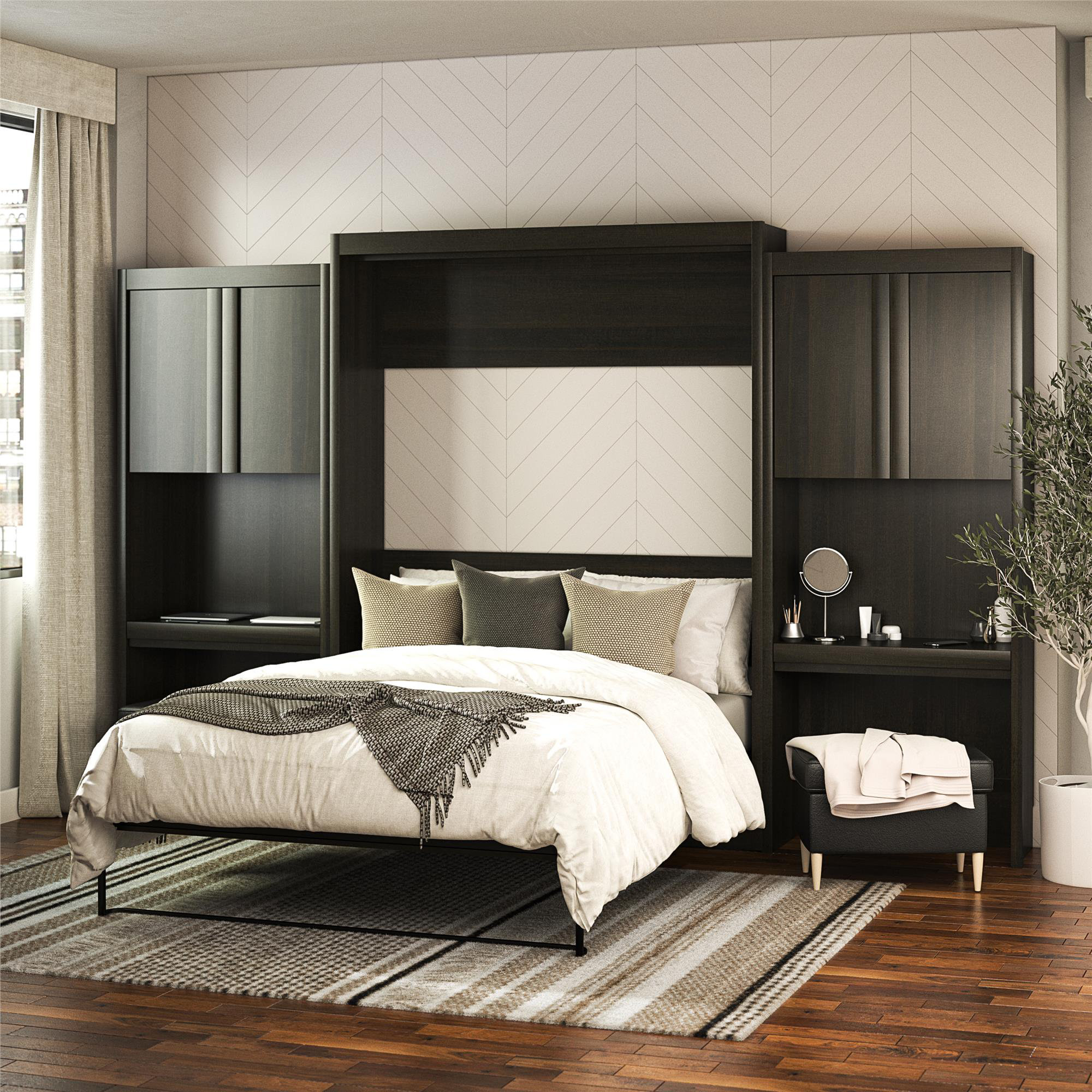 Wade Logan® Wexford Murphy Storage Bed with 2 Vanity/Desk Storage ...