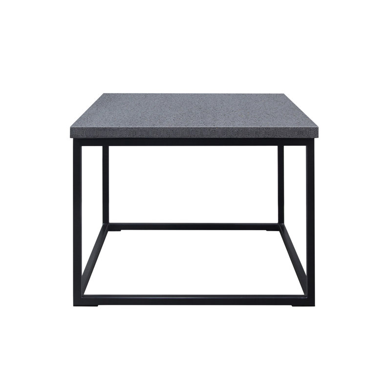 Table basse carrée en béton et acier