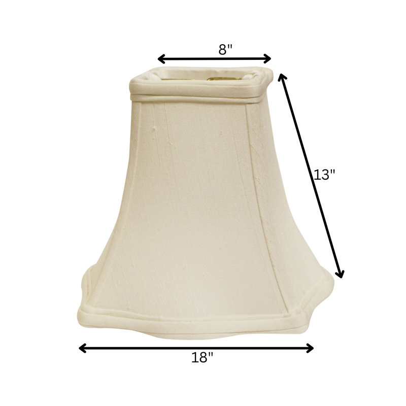 Abat-jour carré en tissu avec laveuse pour lampes de table Fancy, Blanc