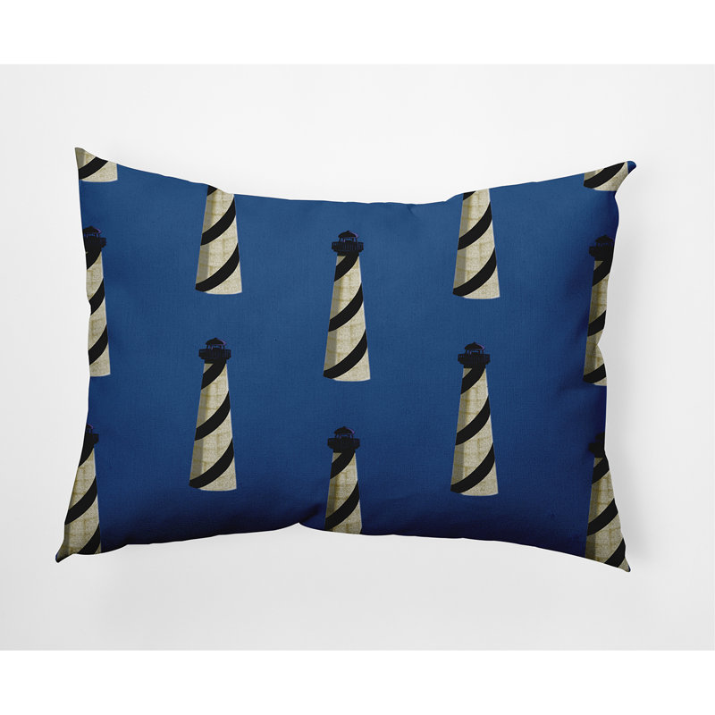 Beacon Geometric Outdoor Reversible Throw Pillow, Blue
