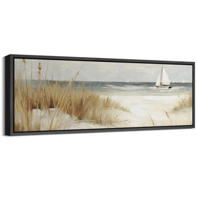 «Coastal Beach Beach Ocean Shore», illustrations d'art moderne bohémien, minimalisme multicolore sur toile, 2 pièces