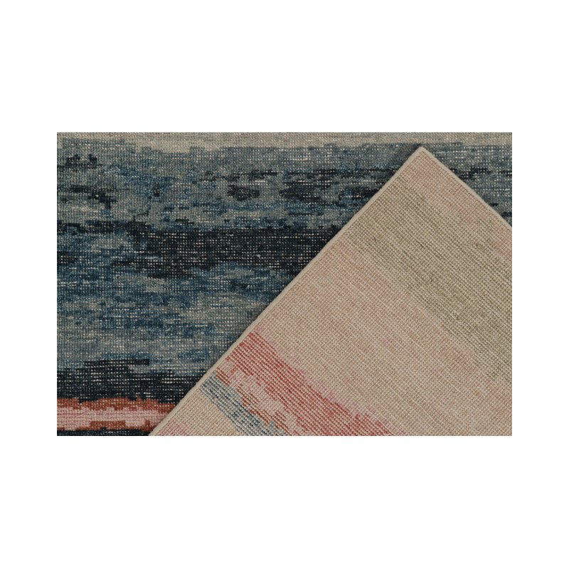 Distressed Homage Hand Knotted Wool Abstract Area Rug, Rectangle 10' x 14'