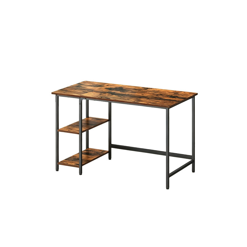 MDF Steel Computer Desk, 776 cm H x 120 cm W x 60 cm D, Brown/Black