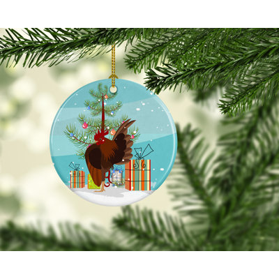 3'' Ceramic Animals Holiday Shaped Ornament
