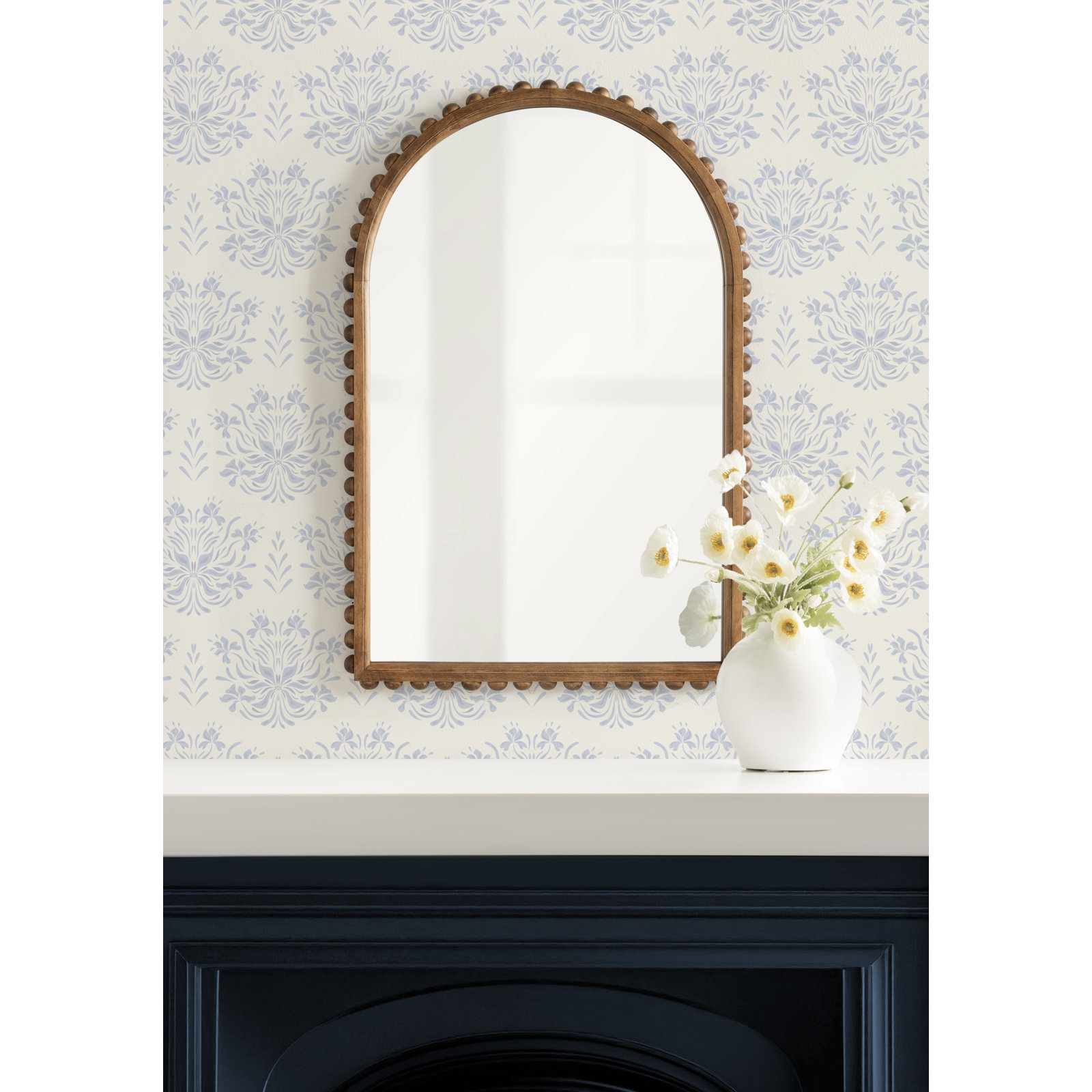 Beadbrook Wooden Beaded Arch Mirror, Brown Wood, 30" x 20"