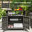 Wicker Outdoor Storage Cabinet With Two Doors And Shelf For Outdoor Pool Towel Storage, Mixed Gray-1660198087