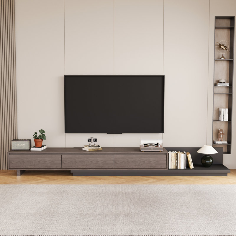 78.7" Expandable Telescopic Tv Cabinet Deep Walnut