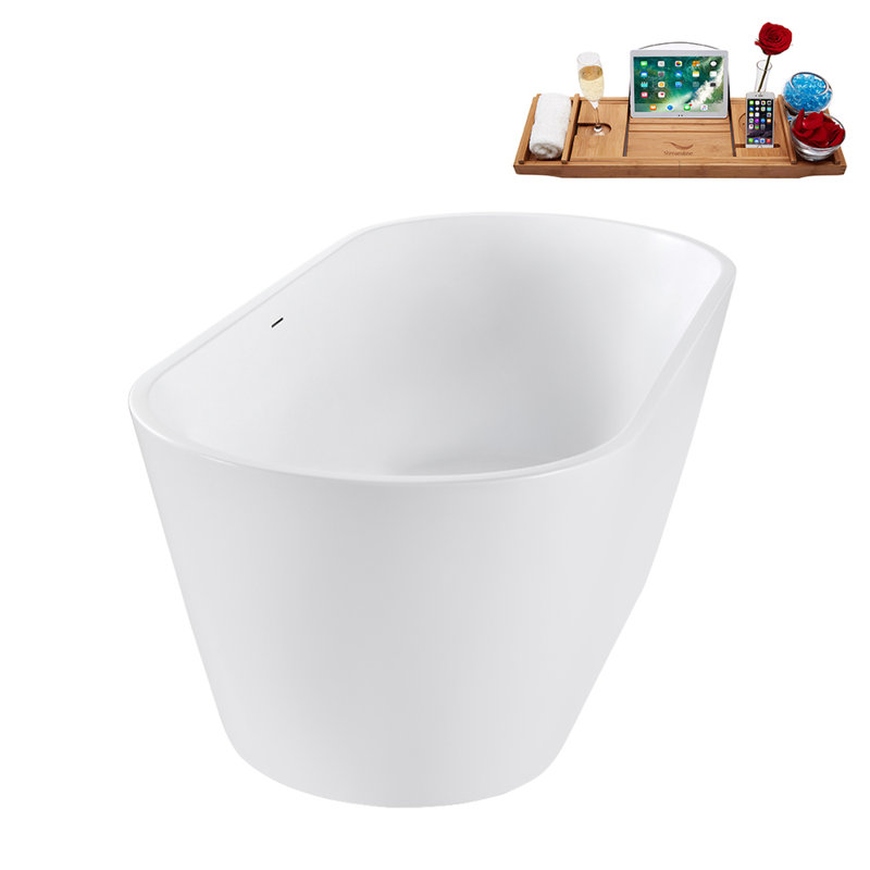 Bac autoportant 67 po avec drain interne Streamline, Laiton brossé