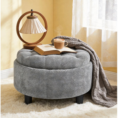 Table basse ronde avec rangement 25 pouces