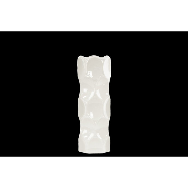 Vase de table en céramique Grier, H 13,5 po x l 5 po x P 5 po, Blanc