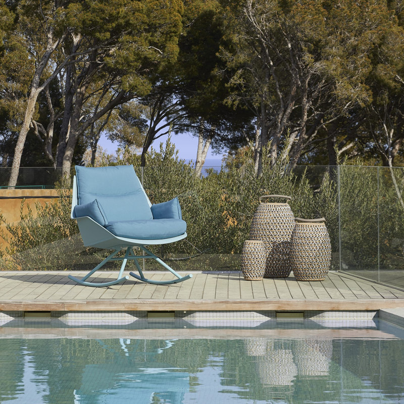 Fauteuil de terrasse avec coussin Anou, Gris verdâtre