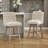 Terron Modern Linen Swivel Bar Stool with Solid Wood Legs （Set of 1)-14006583-14006588