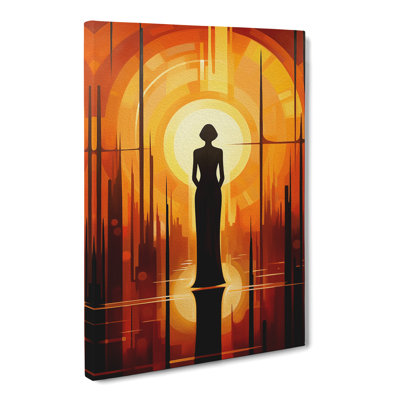 Art Deco Sunset Modern - Wrapped Canvas Print