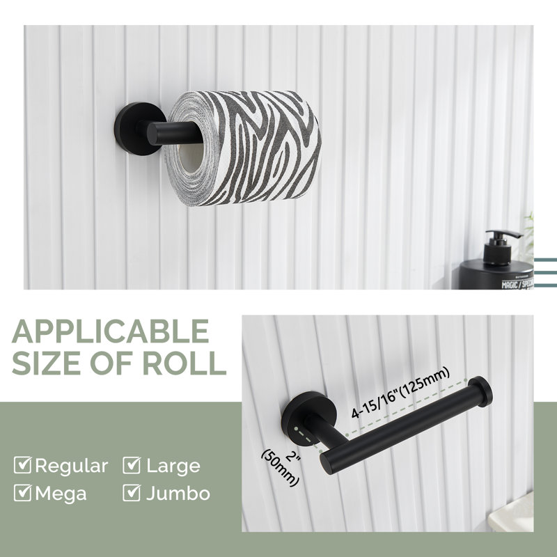 Ensemble de quincaillerie de salle de bain 4 pièces, Noir mat