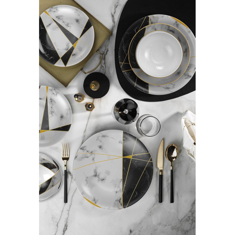 Mina Piece Porcelain China Dinnerware Set - Service for 6
