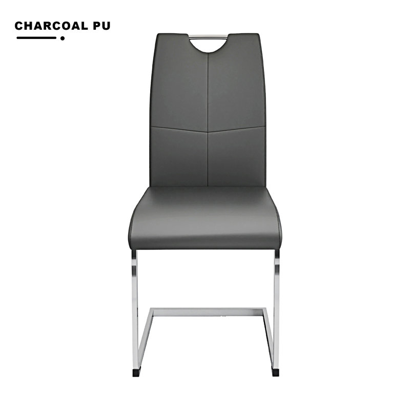 Table de salle à manger Willaim, Gris anthracite / Argent, 5, Noir / argenté