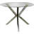 Vance 41-Inch Round Tempered Glass Dining Table with Chrome Asterisk Base