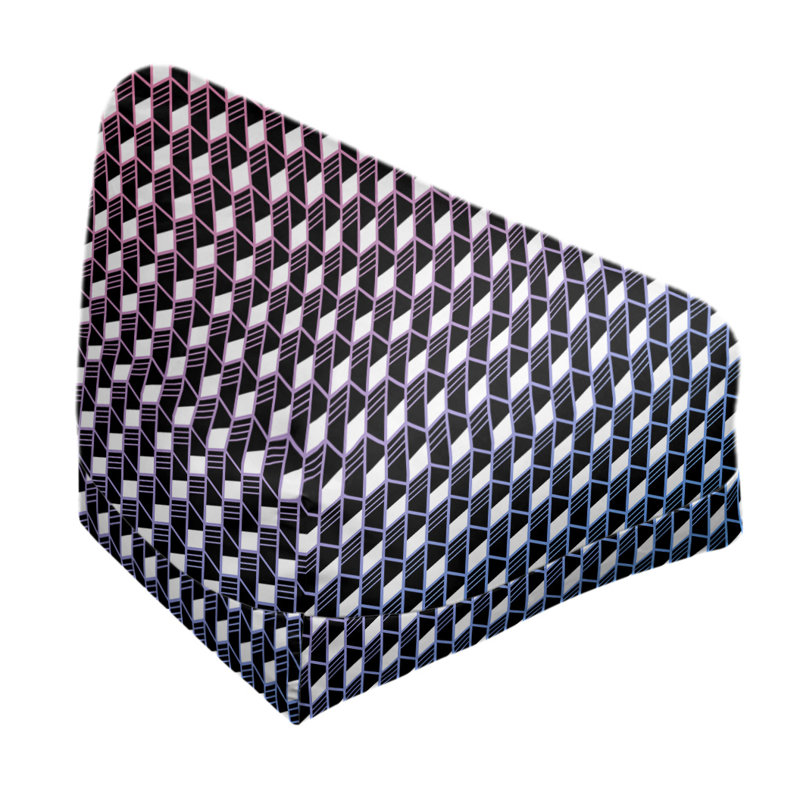 Petite chaise à sacs à billes & Leffel, Rembourrage poly, Rose / Bleu, H 86 po x l 27 po x P 43 po