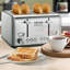 Grille-pain rétro en acier inoxydable, 4 tranches, 1625W