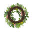 Couronne de roses, pivoines et pommes