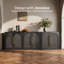 Ensemble de 3 buffets modulaires avec portes en bois à double arc, ébène-1415065768