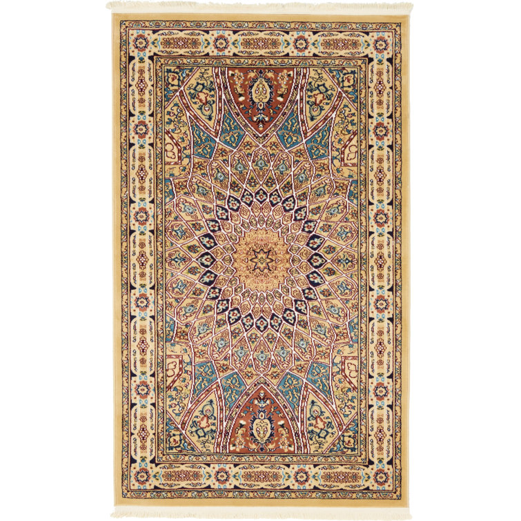 Tapis oriental beige / bourgogne Jackson