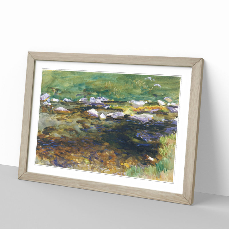 Brook and Meadow by John Singer Sargent - Picture Frame Painting, Oak, 36cm H x 48cm W x 2cm D