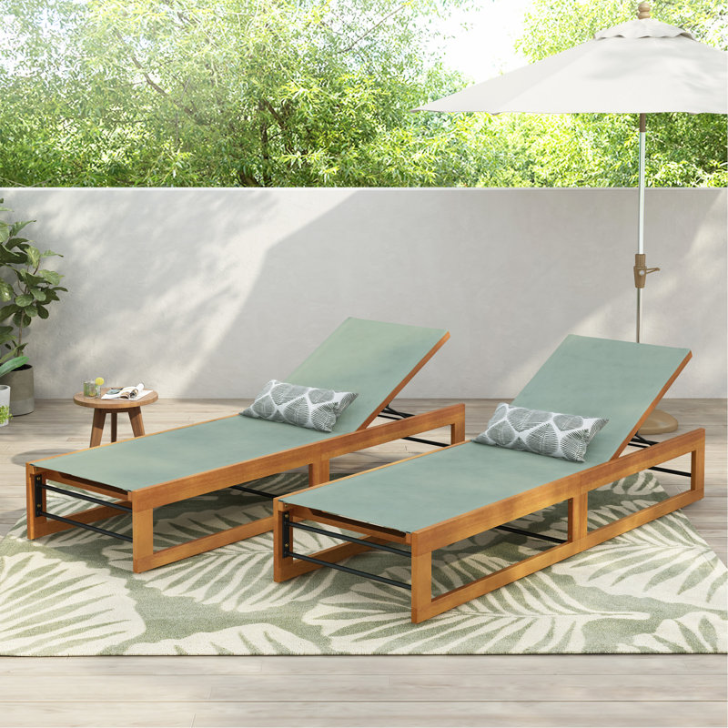 Chaise longue (ensemble de 2), Vert menthe