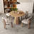 5-Piece Dining Set Mid-Century Modern Wooden Table & Upholstered Chair Set For Home, Kitchen, Dining Room-2054401262-2054401263