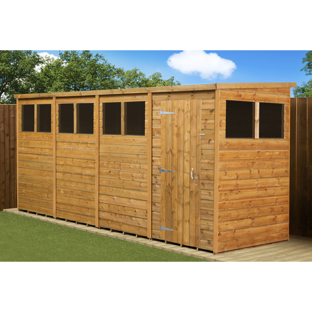 Modular Pent Garden Shed  16X4 With Windows