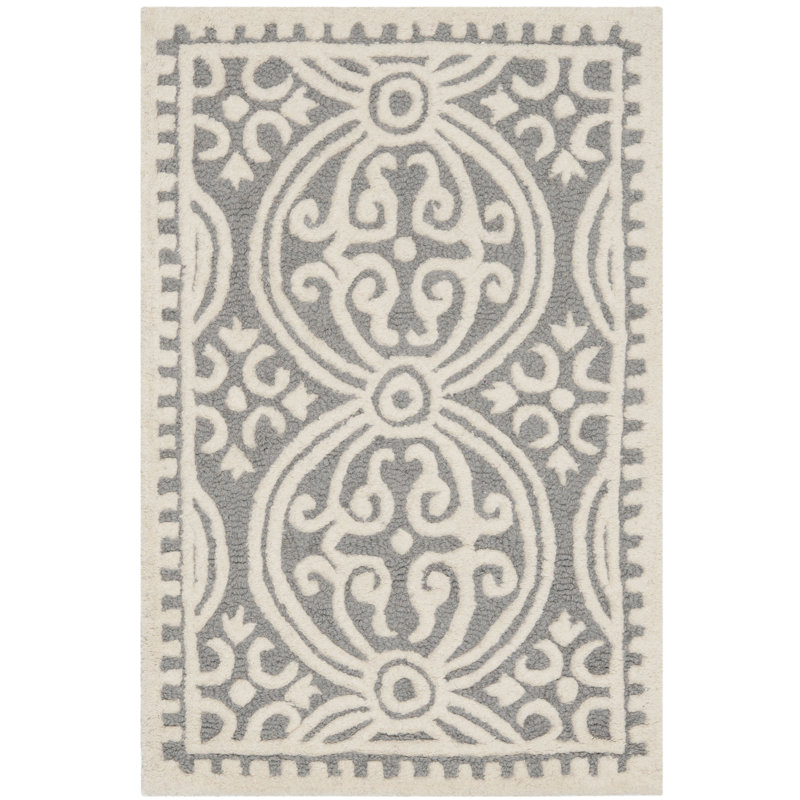Sadik Hand Tufted Wool Geometric Rug, Rectangle 2' x 3'