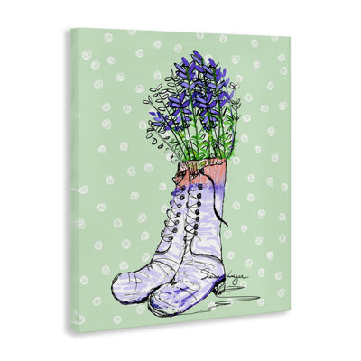 Lavender Herb Boots Canvas, design by Susan Lugar