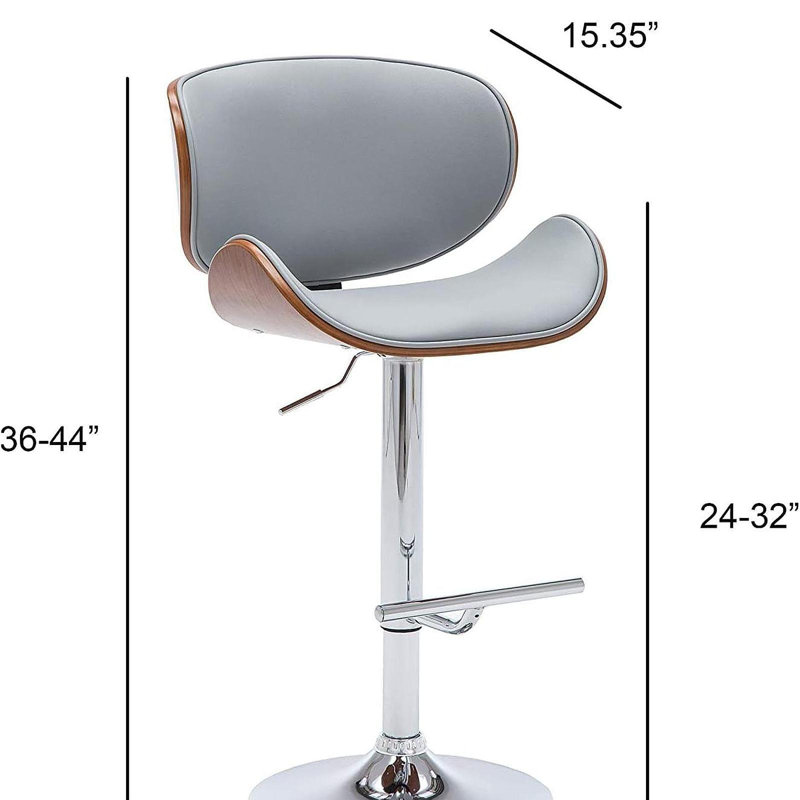 Tabouret de bar à hauteur réglable avec siège et dossier courbés Modern