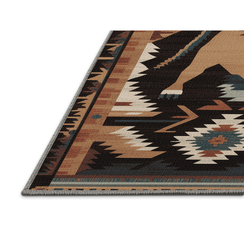  Tapis lavable Chupacabra Southwestern, Rond 5 pi