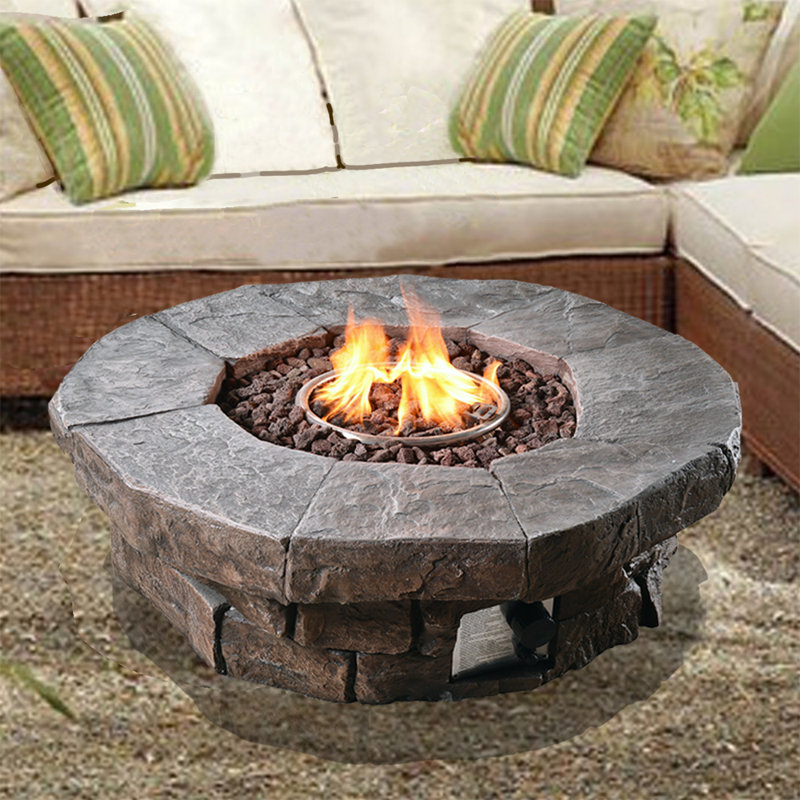 Round Stone Propane Smokeless Fire Pit
