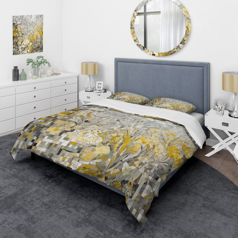 Ensemble de housse de couette jaune et crème Bohemian Medley I Bedding, Housse de couette pour très grand lit et 2 très