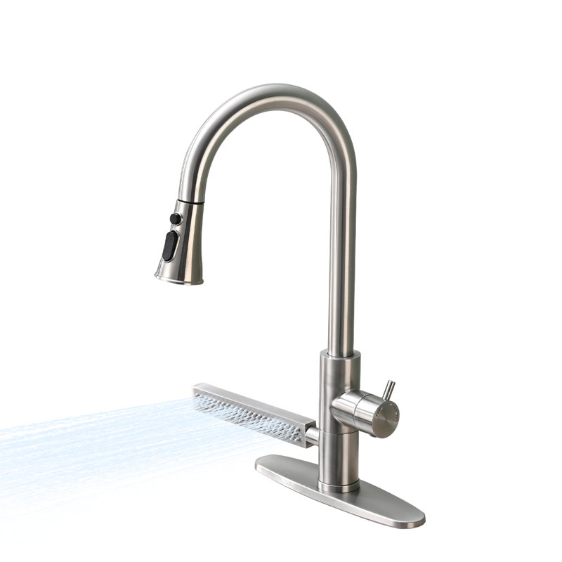 Robinet de cuisine rétractable BENSON, Nickel brossé