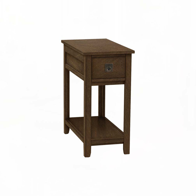 Table d'appoint avec rangement à 2 niveaux, table de bout, table d'appoint et table de chevet, Espresso