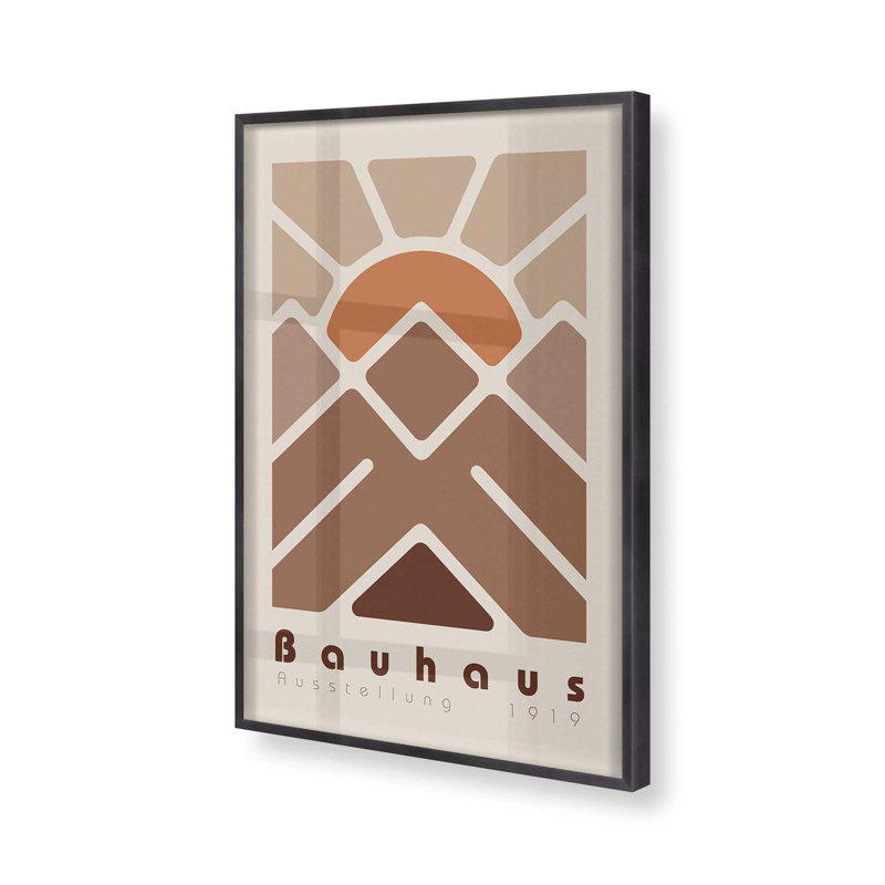 Imprimé géométrique Bauhaus Sunset, H 15,25 po x l 12,25 po, Zinc patiné