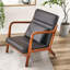 Ensemble de 2 fauteuils d'appoint rembourrés de style Mid-Century, fauteuil d'appoint en similicuir avec cadre en bois, fauteuil de lecture pour le salon, la chambre à coucher