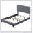 Light Grey Panel Bed with Nailhead Trim