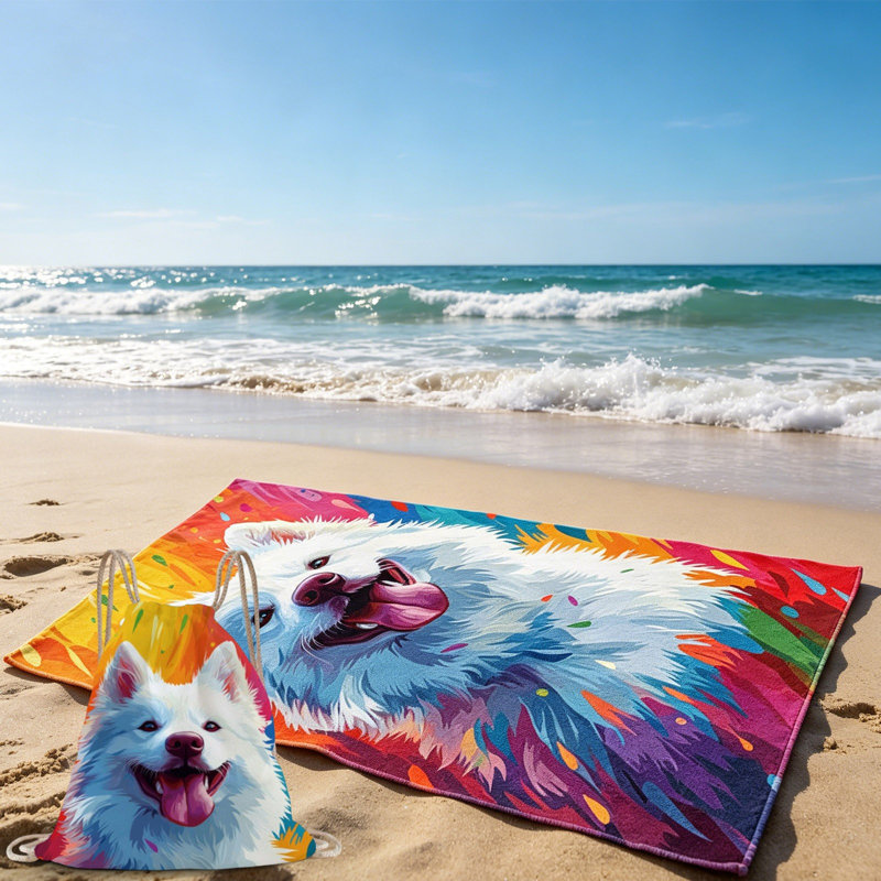 Sac à serviettes de plage 2 en 1 sable - microfibre - sac à dos pour couverture, C