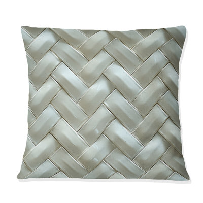 Coussin décoratif blanc à chevrons - Glam