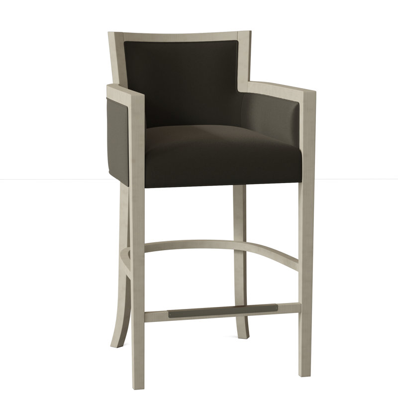 Albany Upholstered Stool with Solid Wood Frame, 9953 Mink 100% Polyester, Tobacco, Counter Stool (26" Seat Height)